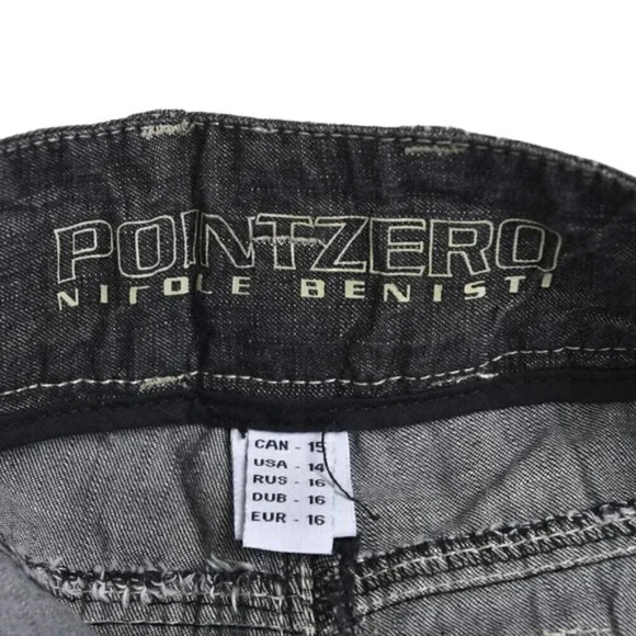 Vintage 90's Point Zero Nicole Benisti Wide Leg Jeans Gray NWT Size 15/16 - Picture 9 of 13